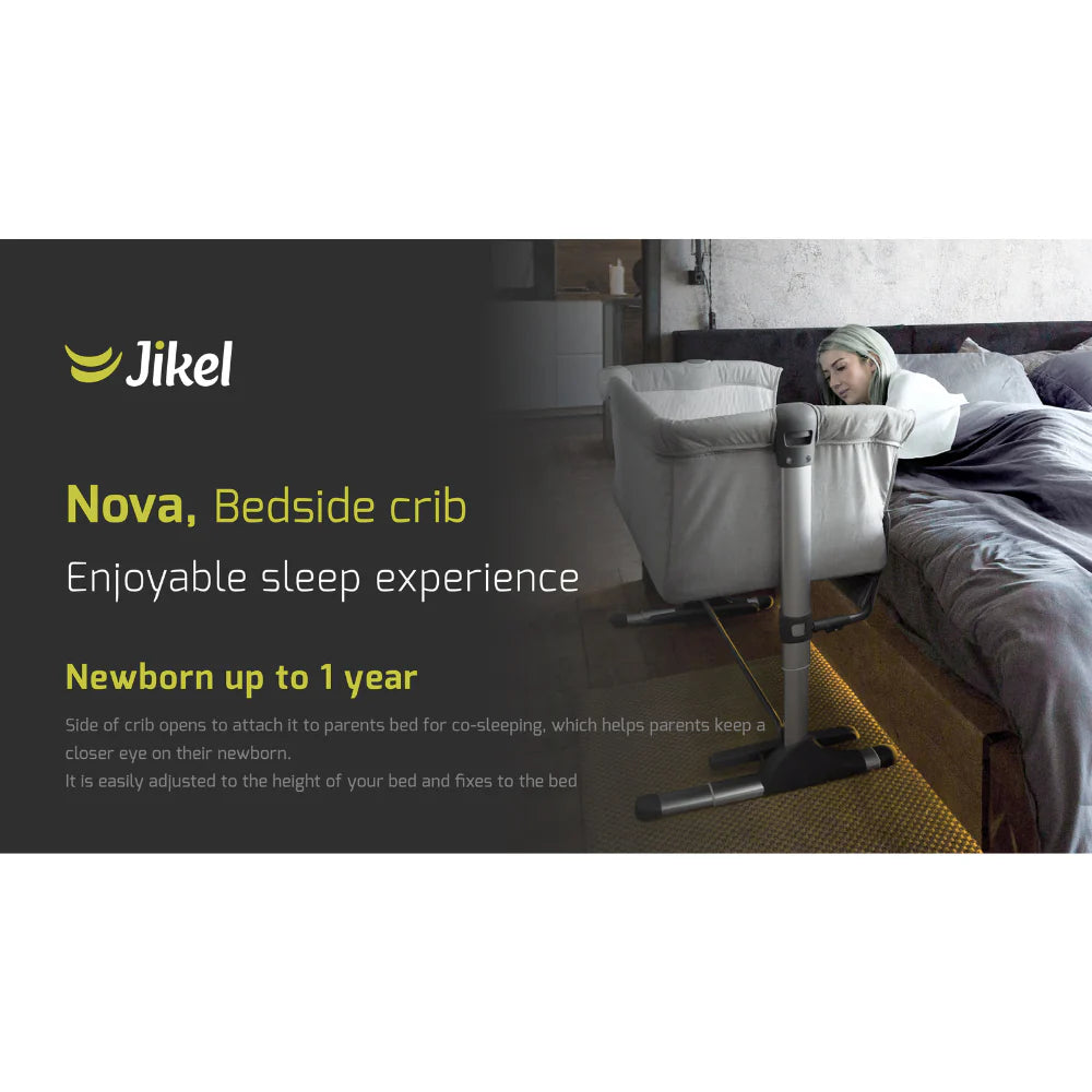 Nova Bedside Crib - Charcoal